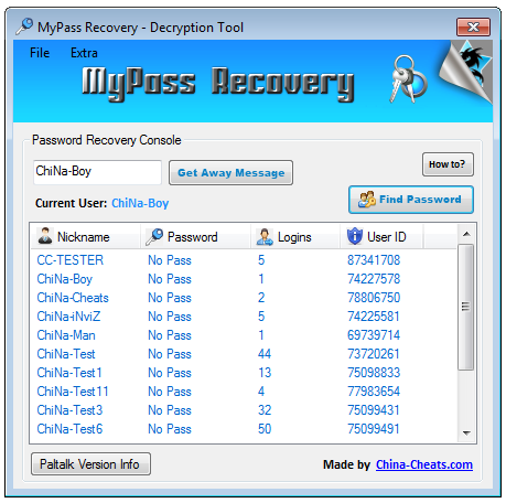 MyPass Recovery Tool