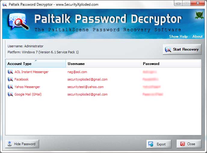 Paltalk Password Decryptor
